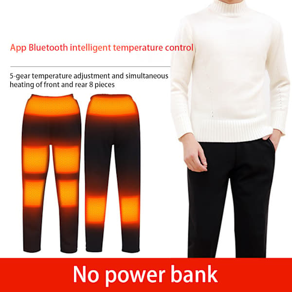 App-styrede elektriske varmeshorts med 5 temperaturniveauer, varmer til lår, ben, knæ, talje og mave, elastiske varmeshorts