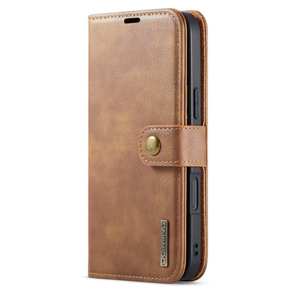 DG MING iPhone 16 2-i-1 Magnet Lommebok Etui - Brun Brun