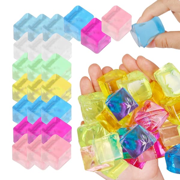 Isbit sensorisk legetøj 24 stk. Squishy Fidget Stress Cube til voksne børn angst stresslindring håndterapi sensorisk squishy bold klasseværelsespræmie 24 Pcs Squishy Fidget Stress Cube