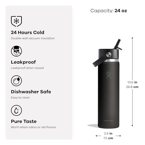 Hydro Flask Isolerad Vattenflaska i Rostfritt Stål med Sugrörslock Off White 32oz