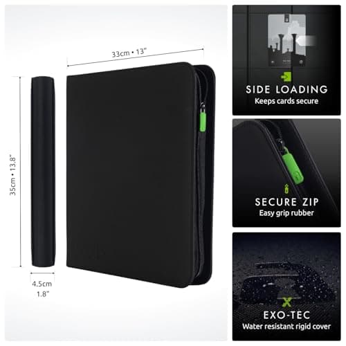 Vault X Exo-Tec Vandafvisende Lynlås Mappebind til Samlekort med Sideloading 12-Lomme Sider 4