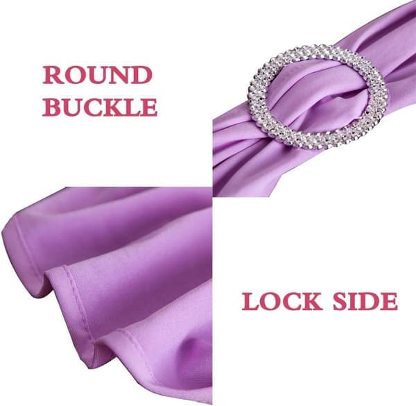Elastisk stolehovedbånd med spænde Bryllupsstolssløjfe Lycra Polyester Spandex Pink 10 stk