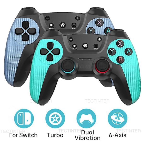 Langaton Bluetooth-peliohjain, yhteensopiva Nintendo Switchin/Switch OLED:n/Switch Liten/PC:n kanssa