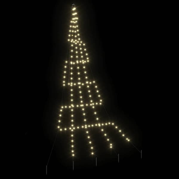 LED-julgran med markspett Varmvit 306 cm Metall