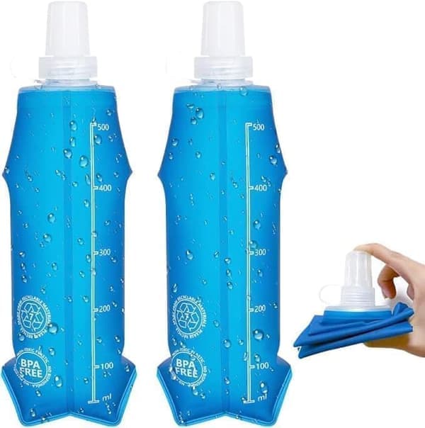 2-pakkaus, PEHMEÄ PULLO 500 ML, pehmeä vesipullo nestevyölle