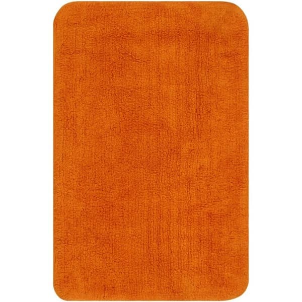 Baderomsmatte sett 2 deler stoff oransje