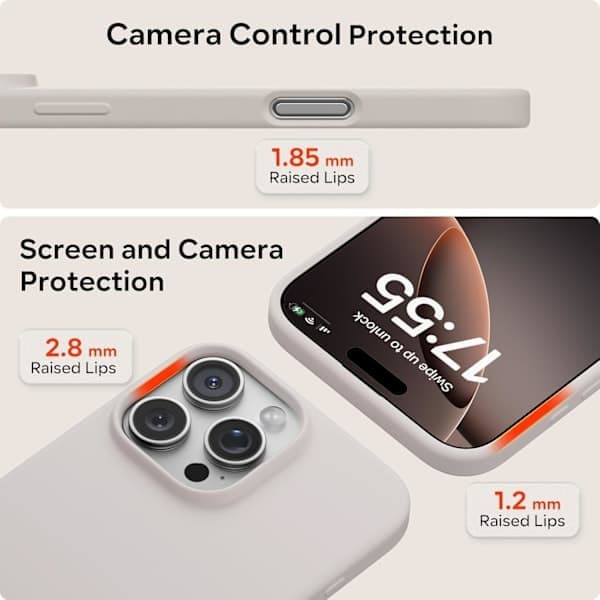 17 Pro Max Flydende Silikone Helt Sikkert Cool Kompatibel Med 17 Pro Max Blød Skal Fuld Beskyttelse (Lysegrå) Lysegrå iPhone 16 Pro Max Light grey iPhone 16 Pro Max