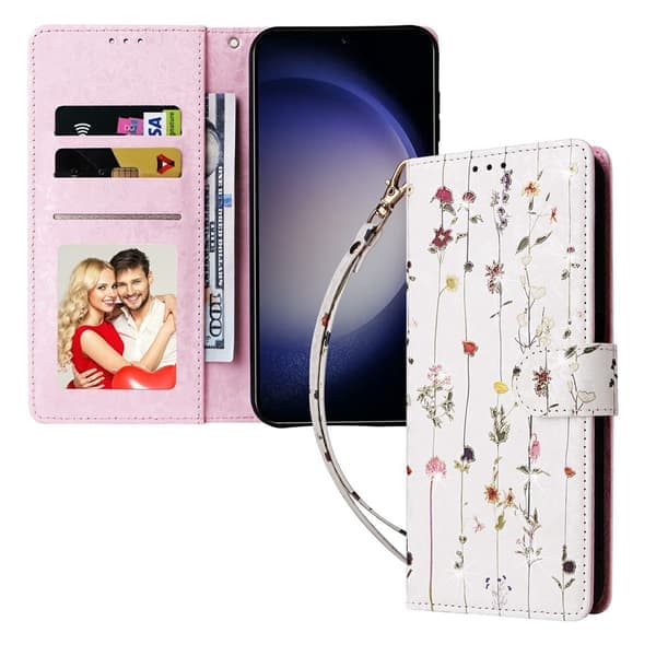 Samsung Galaxy S26 Plus Etui RFID Læder Små Blomster