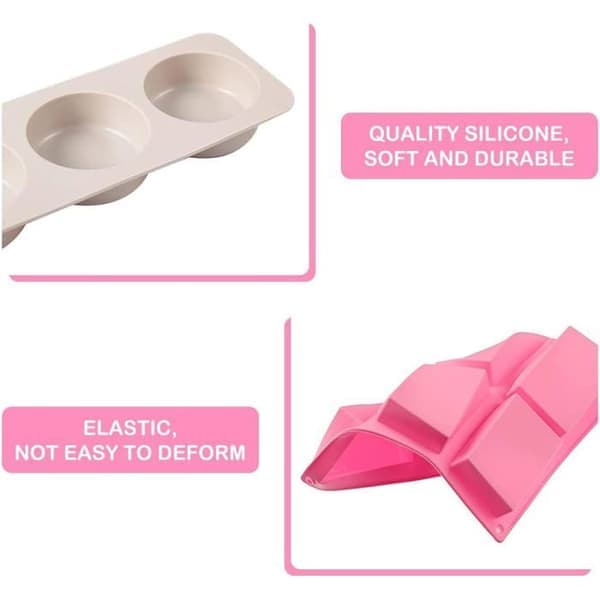 Sæbeform, fleksibel non-stick bageform til cupcakes, muffins og hjemmelavet håndværk