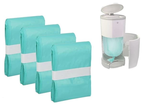Påfyllningspåsar för blöjhink 16 L - Luktförseglade slöjpåsar 8-pack 8-Pack