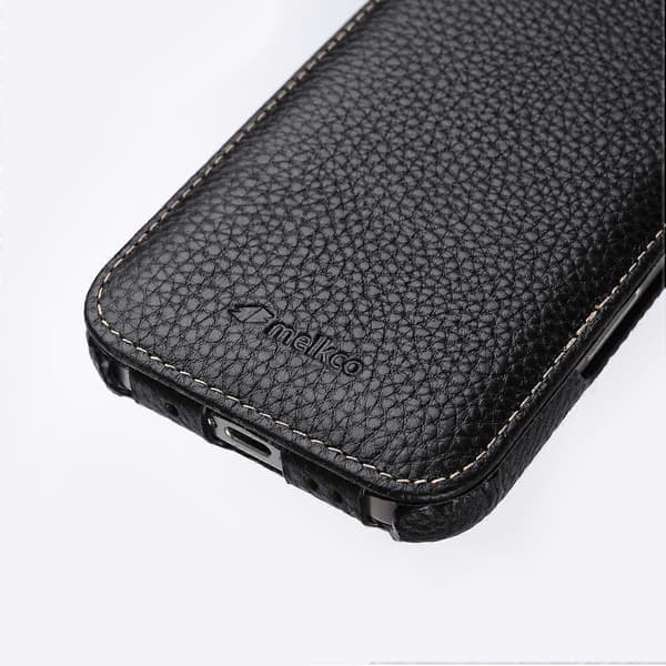 MELKCO iPhone 16 Magnetisk Deksel - Vertikal Flip Ekte Kuskinn + PC Støtsikkert Deksel, Blå Multicolor Blue