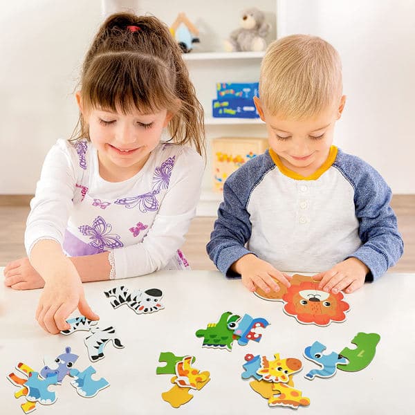 Træpuslespil til børn, Montessori pædagogisk legetøj til 2-5 år, julefødselsdagsgave til børn