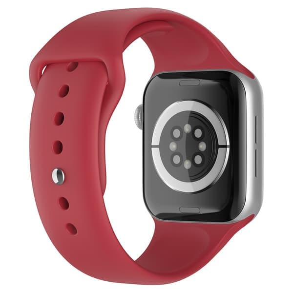 Apple Watch 42/44/45/46/49mm Silikone Armbånd (S/M) Crimson