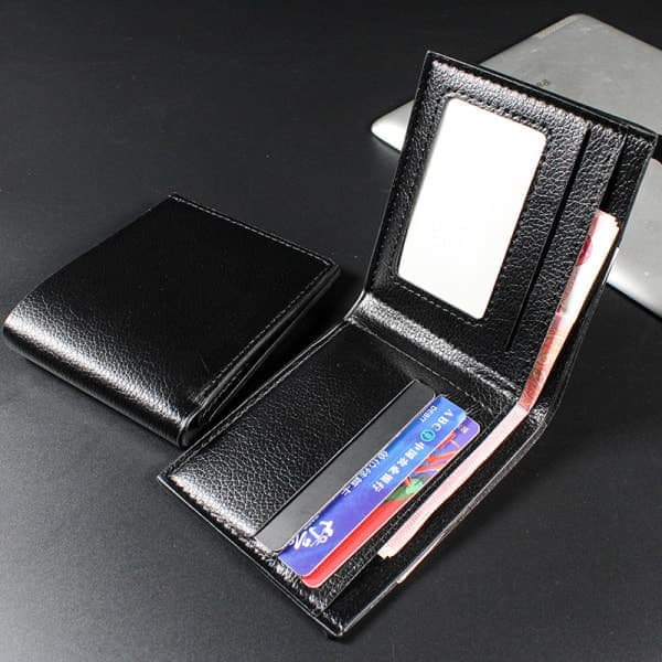 Tegnebog i læder til mænd - Sort