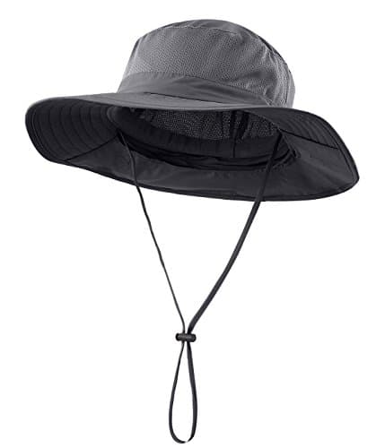Fiskesolhatt med bred brätte och nackskydd i mesh Army Green