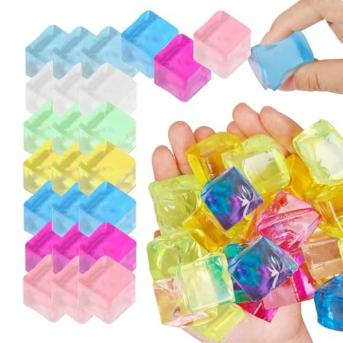 Isbit sensoriske leker 24 stk Squishy Fidget Stresskube for voksne barn angst stresslindring håndterapi sensorisk squishy ball klasseromspremie 24 Pcs Squishy Fidget Stress Cube