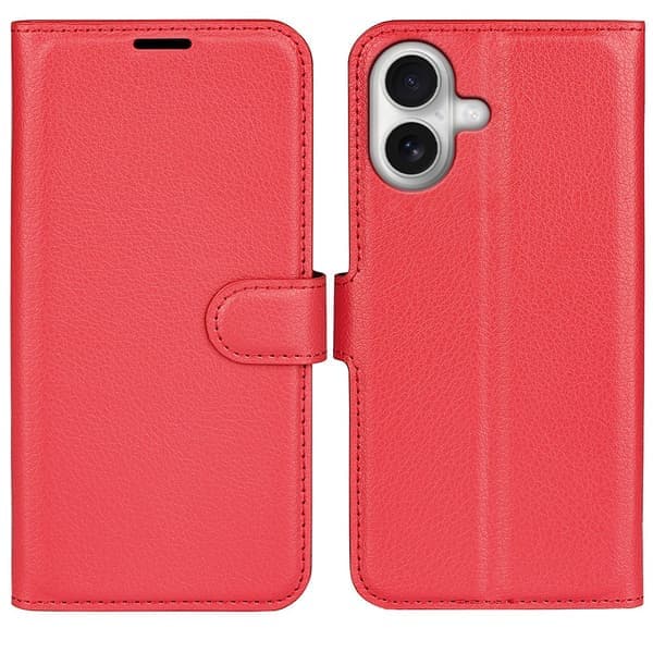 iPhone 17 -suojakotelo, litsi-nahka, punainen