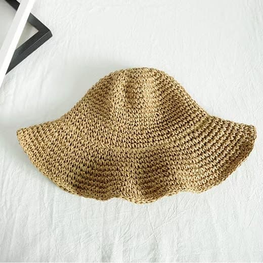 Sammenfoldelig stråhat til damer, sammenfoldelig bred stråhat - Sommer & Strand, damesolhat til sommer 57-59 cm brun brown
