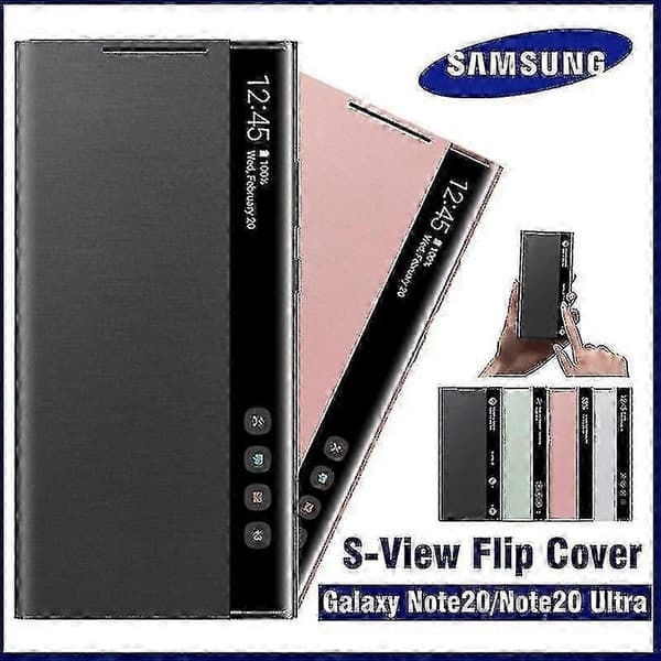 Samsung Galaxy Note 20 / Note20 Ultra 5G Peili Smart View Flip LED -suojakotelo EF-ZN985 Black For Note 20
