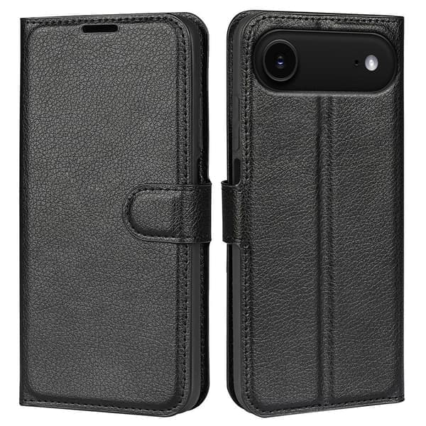 iPhone Air Fodral Litchi Læder Sort