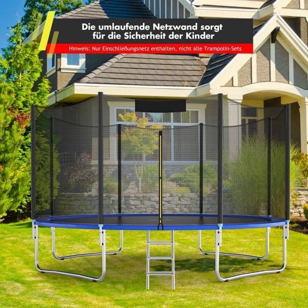 Trampoline sikkerhetsnett 427 cm, passer 8 stolper, glidelås