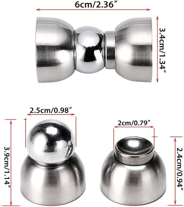 2-pakning magnetiske dørklips - Mini magnetisk dørklips - Veggmontert metalldørklips