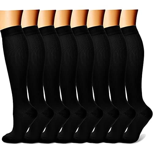 Kompresjonsleggstrømper for sirkulasjon og atletisk sykling White One Size