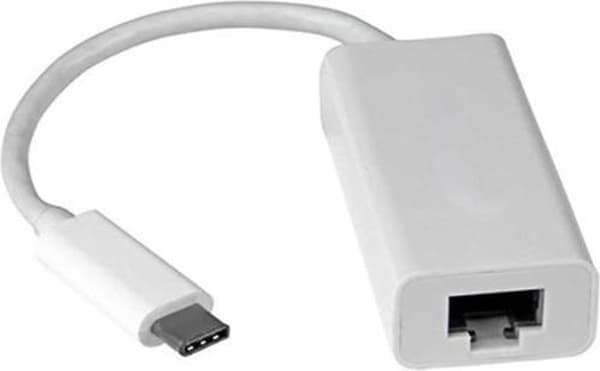 USB-C til RJ45 Fast Ethernet LAN-adapter - USB2.0 - CAT5 / hvit - 0,15 meter