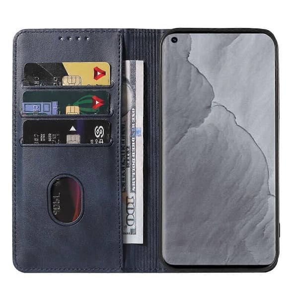 Magnetisk PU-lær flip-telefondeksel for Realme GT Master Blue