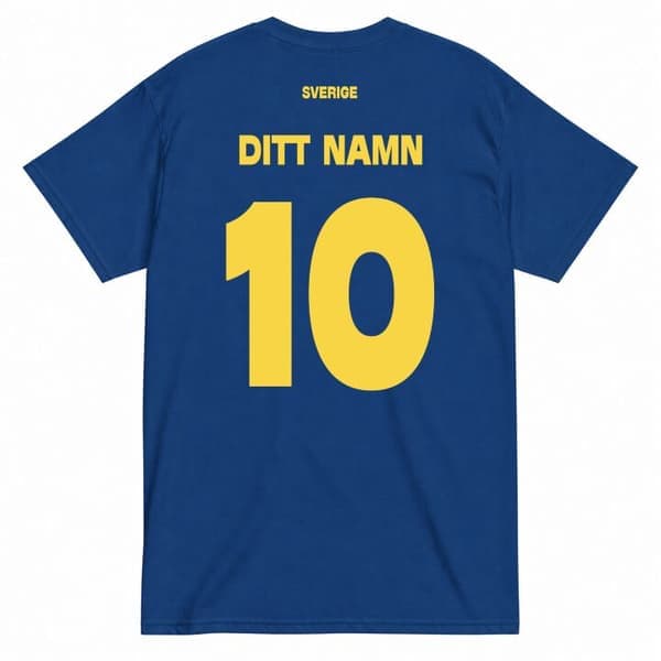 Sverige Fotballtrøye Voksen Med Eget Trykk & Navn Borte Medium blue Medium