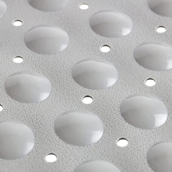 Buet bruse-/bademåtte, skridsikker, skimmelresistent, til brusebakke, (grå, 54 x 54 cm)