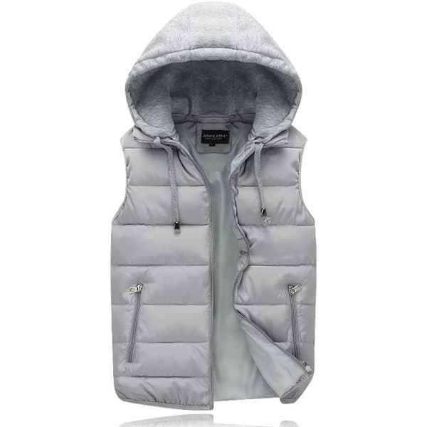 UO Dame Vattert Polstret Vest 02 Grå Stor