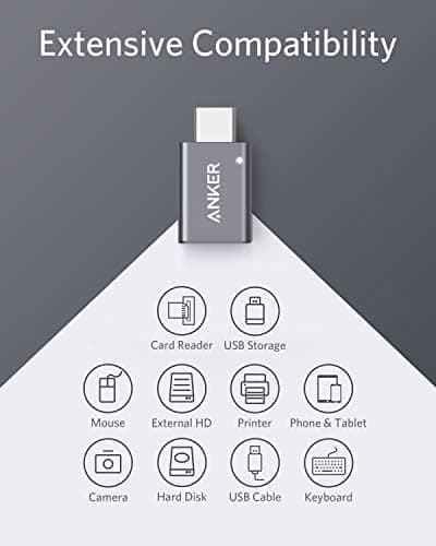 Anker USB C-adapter (2-pack), USB C till USB-adapter Höghastighetsdataöverföring för MacBook Pro 2020, iPad Pro 2020, Samsung Notebook 9, Dell XPS