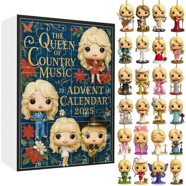 Dolly Parton 24-dagers nedtelling julekalender blindboks, juletrepynt