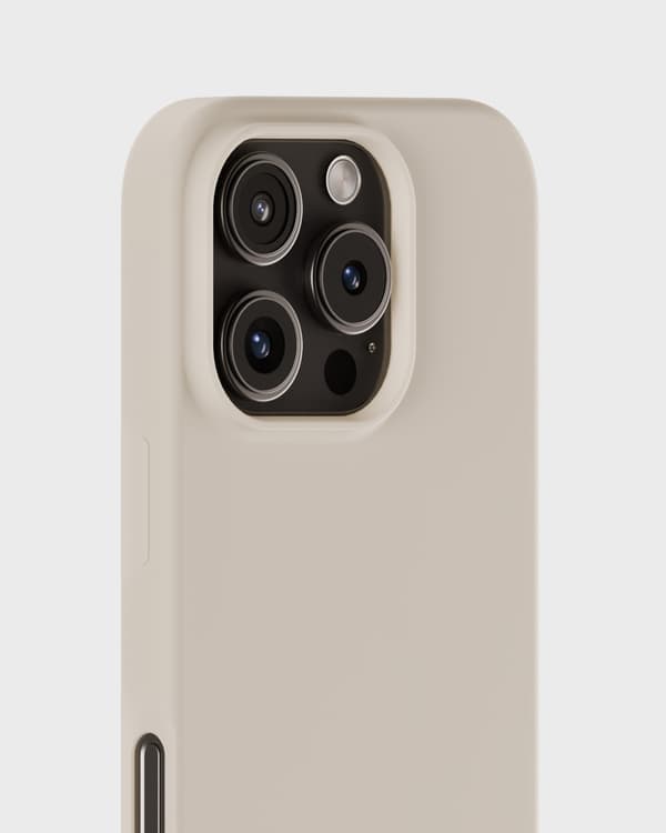 Holder iPhone 16 Pro Mobil Silikon Lys Beige