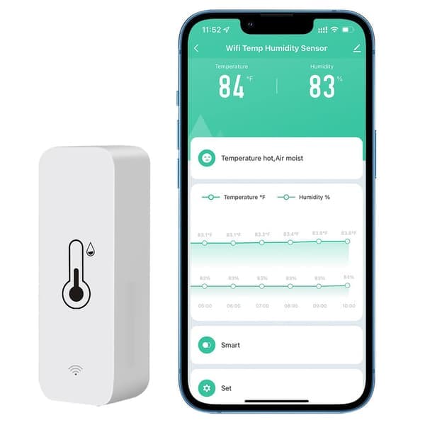 1 x Tuya Wifi Temperatur- og luftfuktighetssensor Innendørs Termometer Hygrometer 1 1