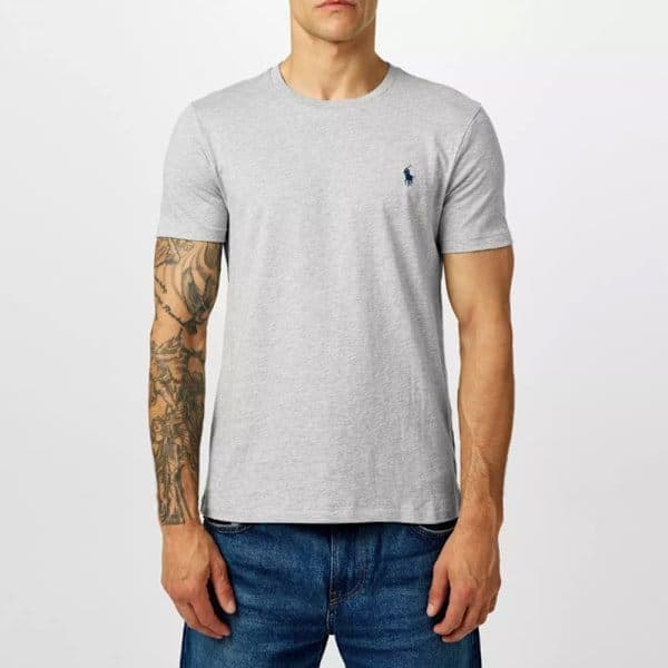 PoloRalphLauren Herr T-Shirt Bomull Kortärmad Rund Hals Pullover Tröja Topp Grå Storlek Grey S