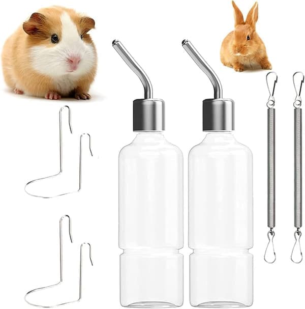 Hamstervandflaske, 180 ml vanddispenser til små dyr, kaninvandfoderautomat, kaninhængende vandfontænedispenser, til små kæledyr