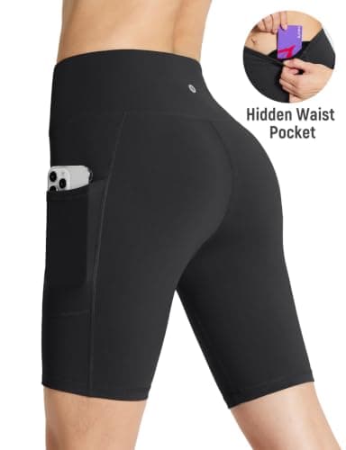 Højtaljede Biker Shorts til Kvinder Black XL