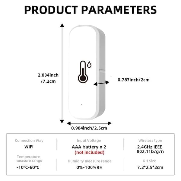 4 x Tuya Wifi Temperatur- og luftfugtighedssensor Indendørs Termometer Hygrometer 4 4