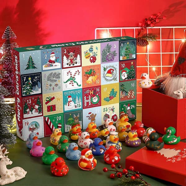 Adventskalender 2025 - Nedtelling til jul Leker Gummianker, 24 dager morsomme badeleker gave til gutter og jenter