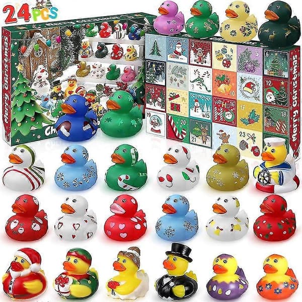 Adventskalender 2025 - Nedtelling til jul Leker Gummianker, 24 dager morsomme badeleker gave til gutter og jenter