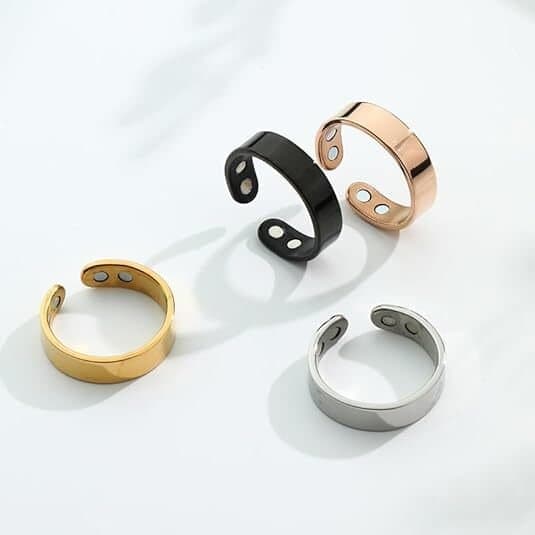 4-pack Magnetisk Ring - Justerbar Anti-Snark Ring, Terapeutiska Magnetringar, Unisex