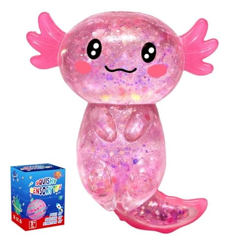 Axolotl Squishy Glitter Stressavlastande Leksak, Långsamt Stigande Squishy (Rosa) | Avlastande Squishy Leksaker, Långsamt Stigande Squishy Leksaker A-blue