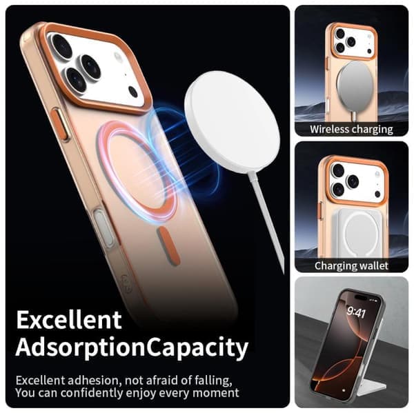 iPhone 17 Pro Max Deksel - Candy Magsafe PC Hybrid TPU Oransje Orange