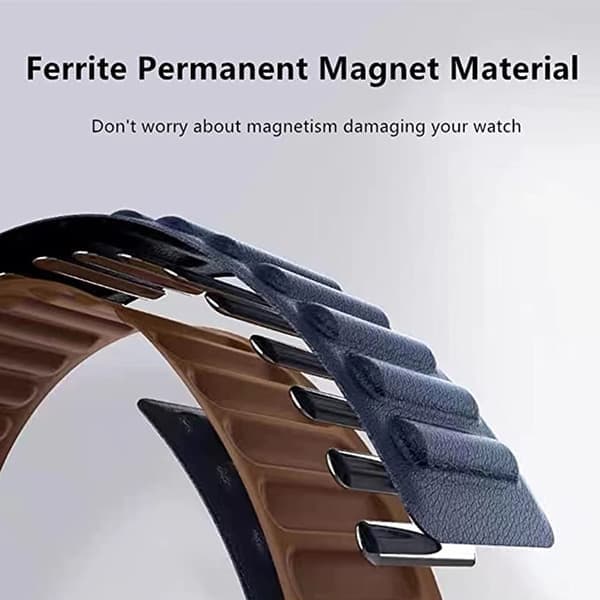 Vert Kompatibel med Apple Watch 7 Magnetiskt Läder 42mm