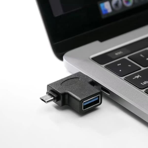 2-pack OTG-omvandlare 2 i 1 USB 3.0 till Micro USB och USB C hane till USB 3.0 hona till Micro USB hane