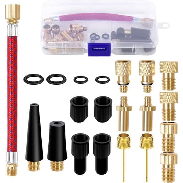 Pumpmunstycke - 21 delar bollpumpnål med förvaringslåda, pumpmunstycke för kompressorpumpar