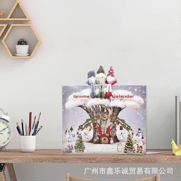 Jul Tomte Adventskalender - Söt Jul Blind Box, Julgransprydnad, Mini Figurin Samlarobjekt