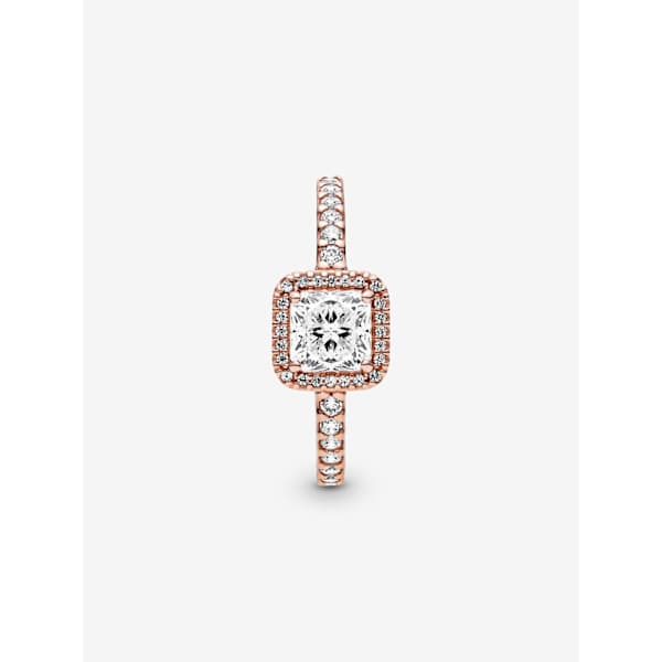 Pandora Square Sparkle Halo Ring, 14K roséguldpläterad, Omkrets 50mm Circumference: 50mm